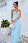 Aria - Timeless Off-shoulder Pleated Maxi Dres