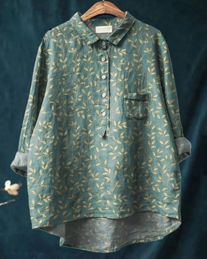 Antonella – Floral Cotton-Linen Shirt
