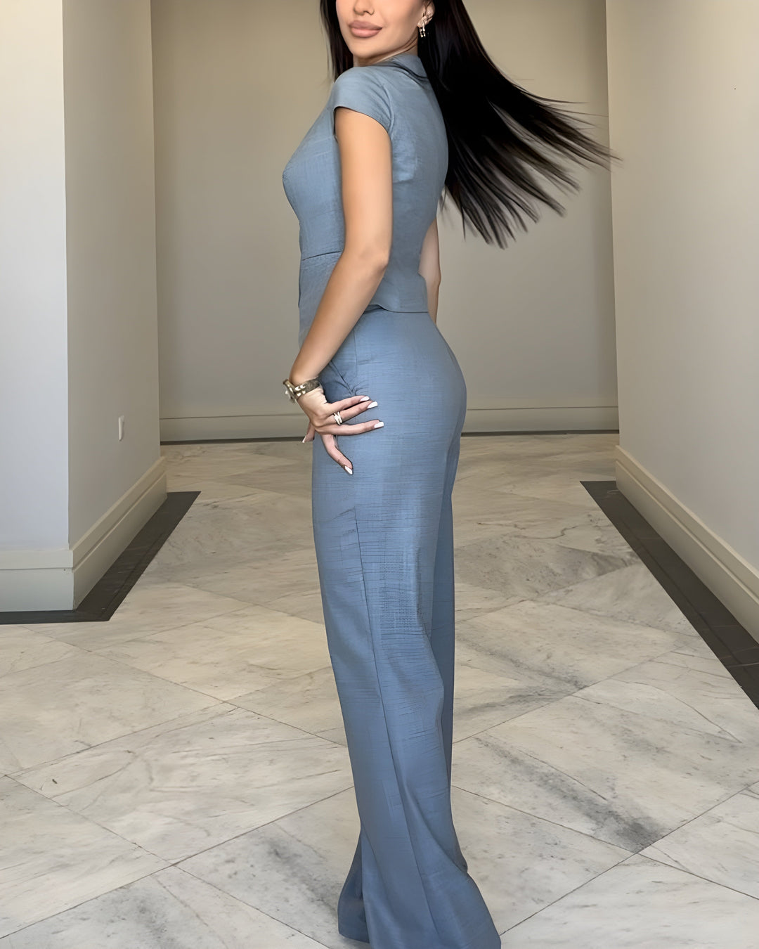 Ulani - Elegant Sleeveless Top and Wide-Leg Pants Set