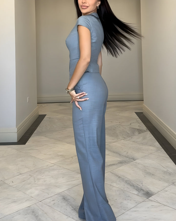 Ulani - Elegant Sleeveless Top and Wide-Leg Pants Set