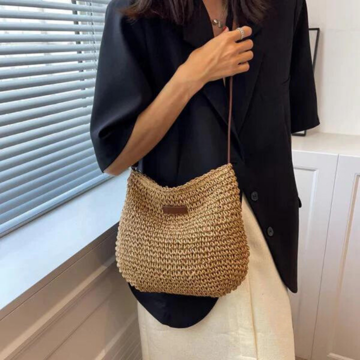 Mary - Retro Straw Sling Crossbody Bag