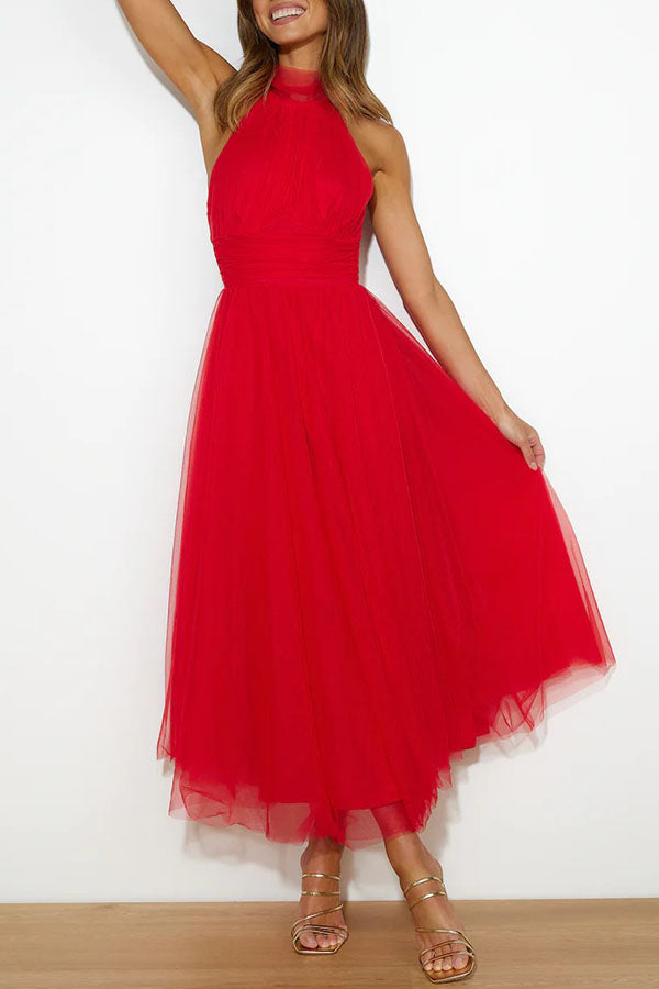 Jael - Elegant Mesh A-Line Evening Dress