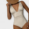 Haven - V-neck Striped One Piece Swimsuit