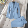 Palmer - Elegant Women’s Single-Button Long Sleeve Blazer & Pants Set