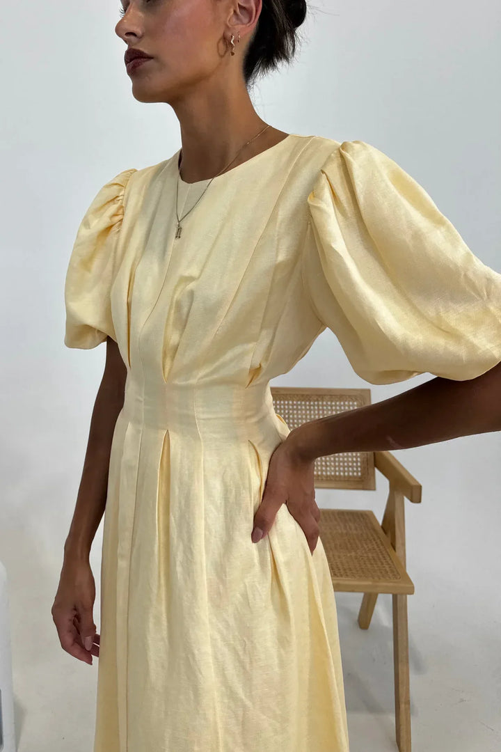 Halo - Elegant Puff Sleeve Maxi Dress