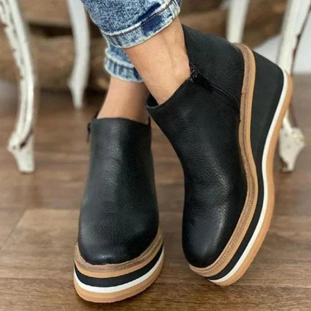 Koa - Women's Zipper Flat Ankle Boots