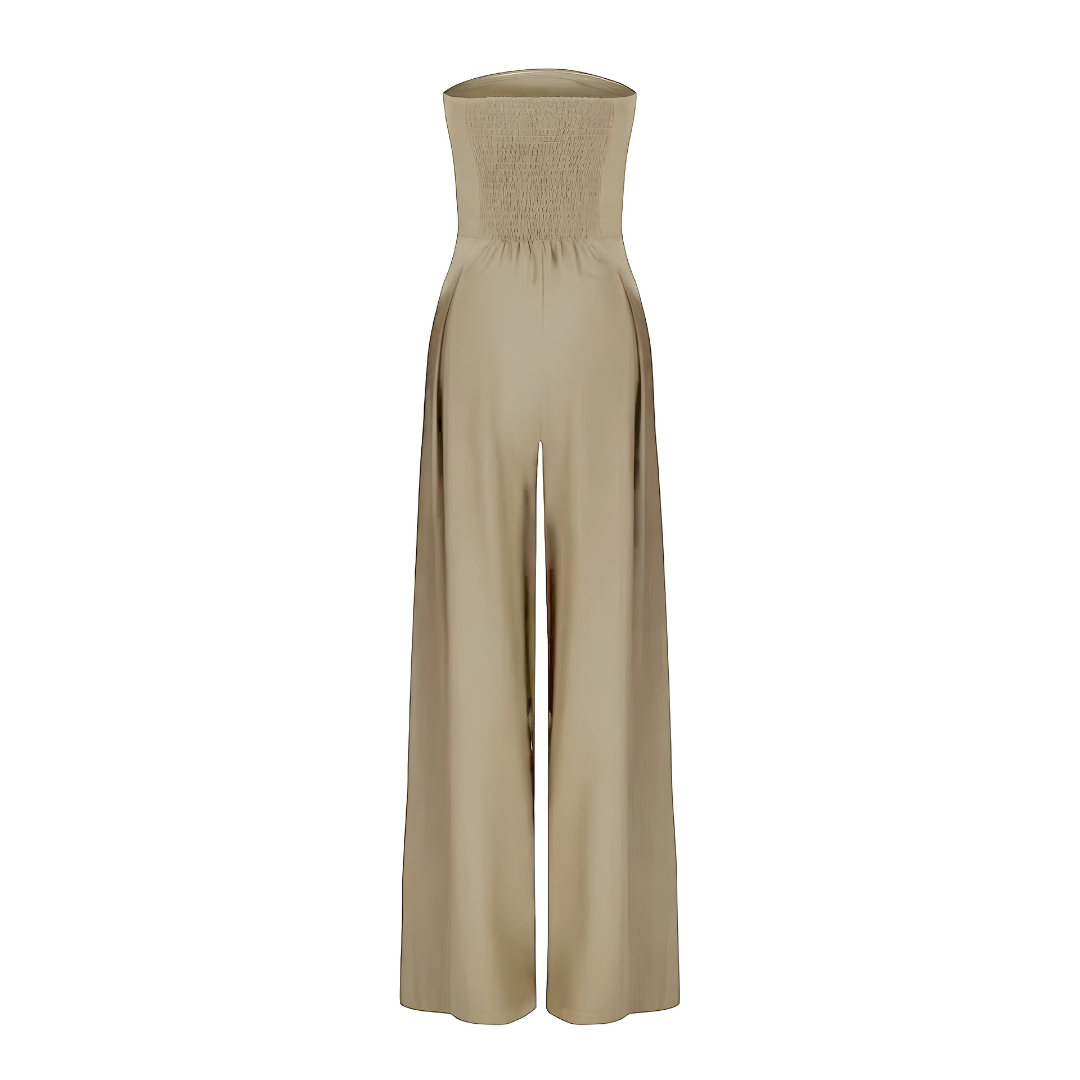 Lux - Elegant Off-Shoulder Cinched Waist Jumpsuit