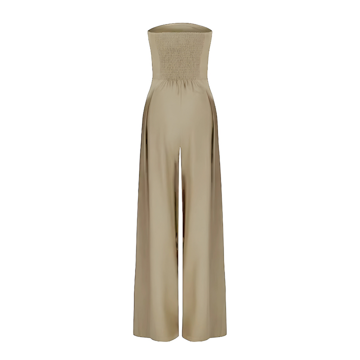 Lux - Elegant Off-Shoulder Cinched Waist Jumpsuit