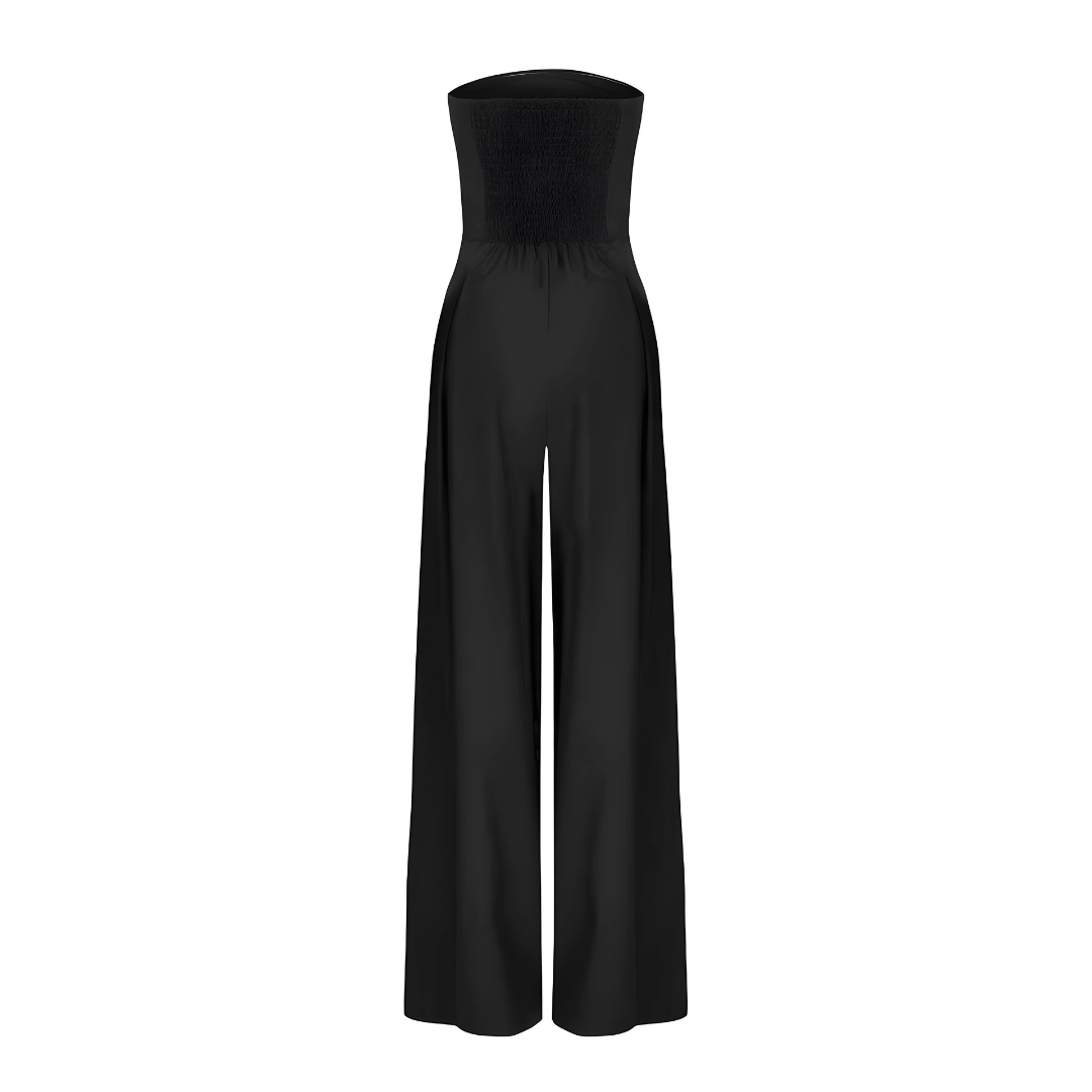 Lux - Elegant Off-Shoulder Cinched Waist Jumpsuit