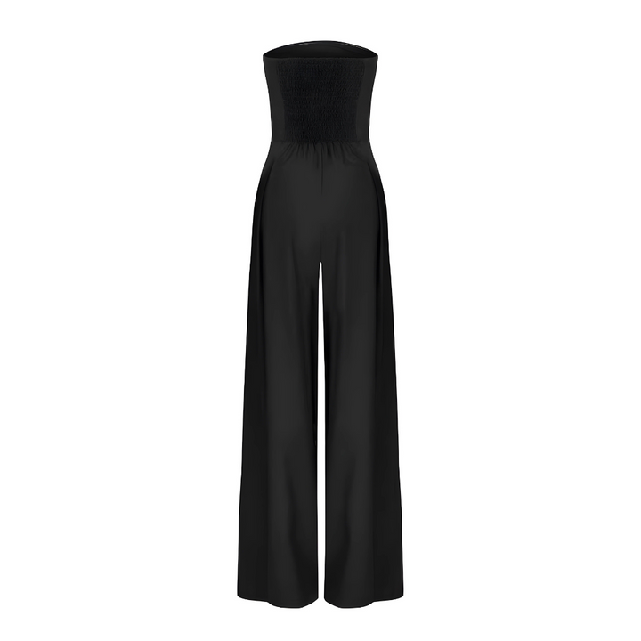 Lux - Elegant Off-Shoulder Cinched Waist Jumpsuit