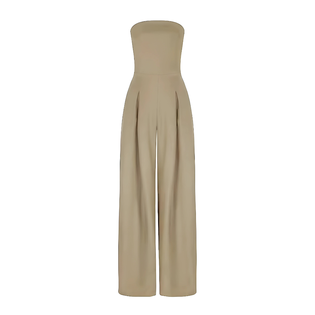 Lux - Elegant Off-Shoulder Cinched Waist Jumpsuit