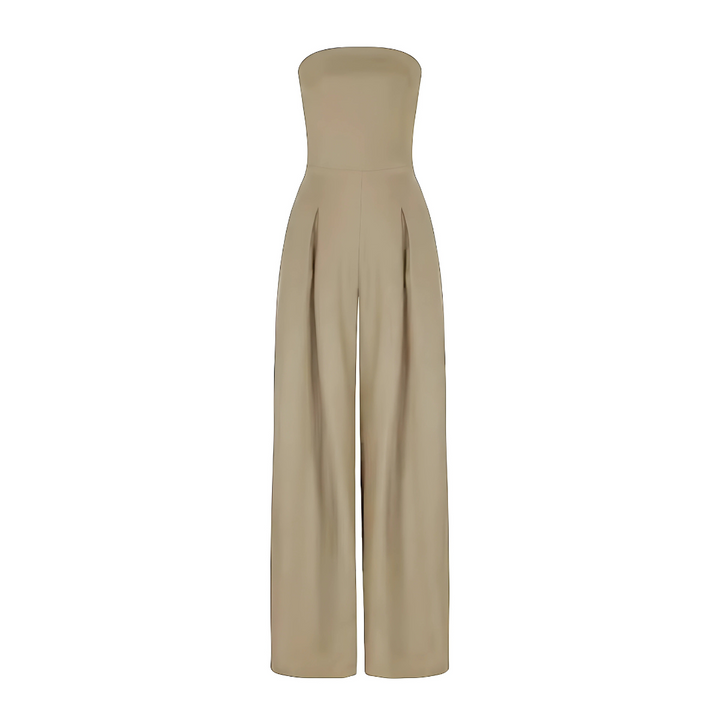 Lux - Elegant Off-Shoulder Cinched Waist Jumpsuit
