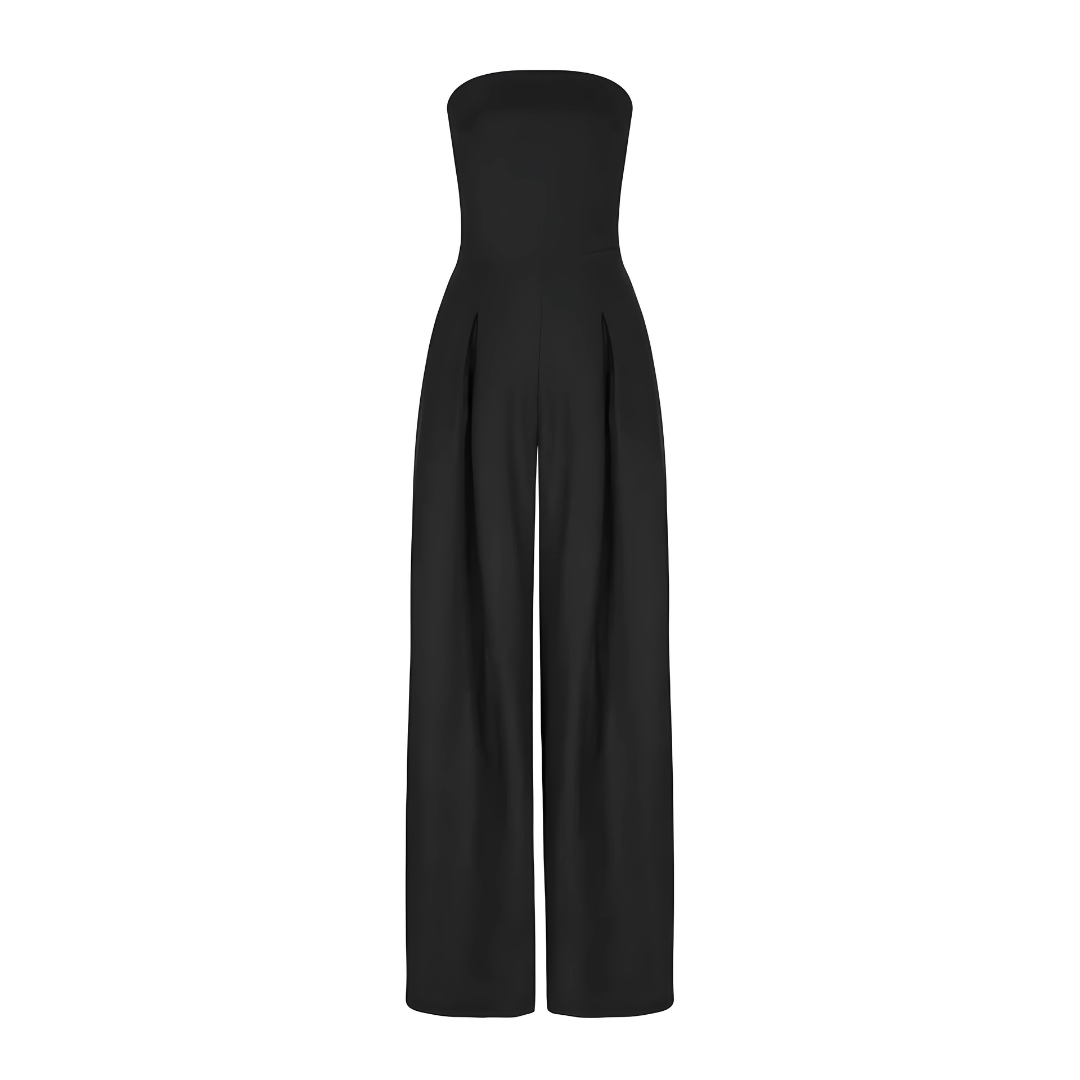 Lux - Elegant Off-Shoulder Cinched Waist Jumpsuit