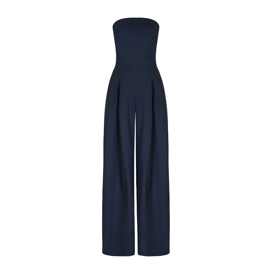 Lux - Elegant Off-Shoulder Cinched Waist Jumpsuit