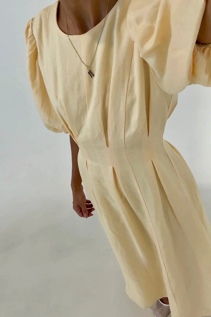 Halo - Elegant Puff Sleeve Maxi Dress