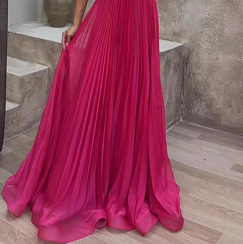 Lillian - Elegant Nipped Waist Ruffled Sleeve A Line Dress