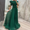 Lillian - Elegant Nipped Waist Ruffled Sleeve A Line Dress