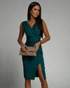 Virelle – Graceful V-Neck Slit Dress