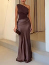 Elowen - Chic One-Shoulder Pleated Evening Maxi Dress