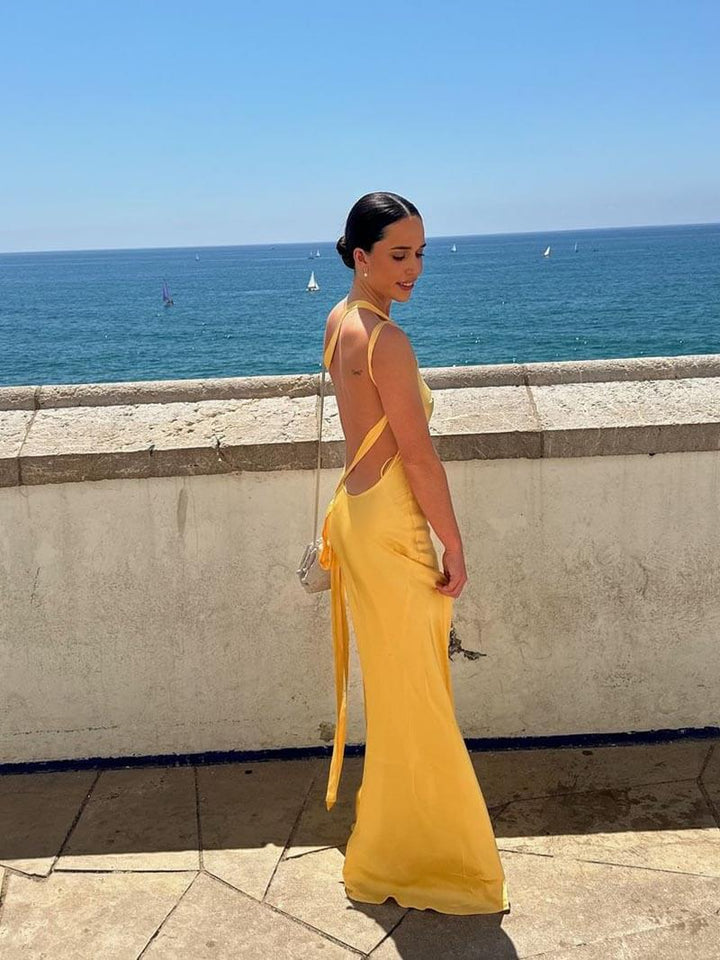 Selira - Spring Satin Backless Long Dress