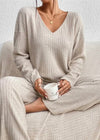 Francesca - Cozy Ribbed Loose Two-Piece Pants