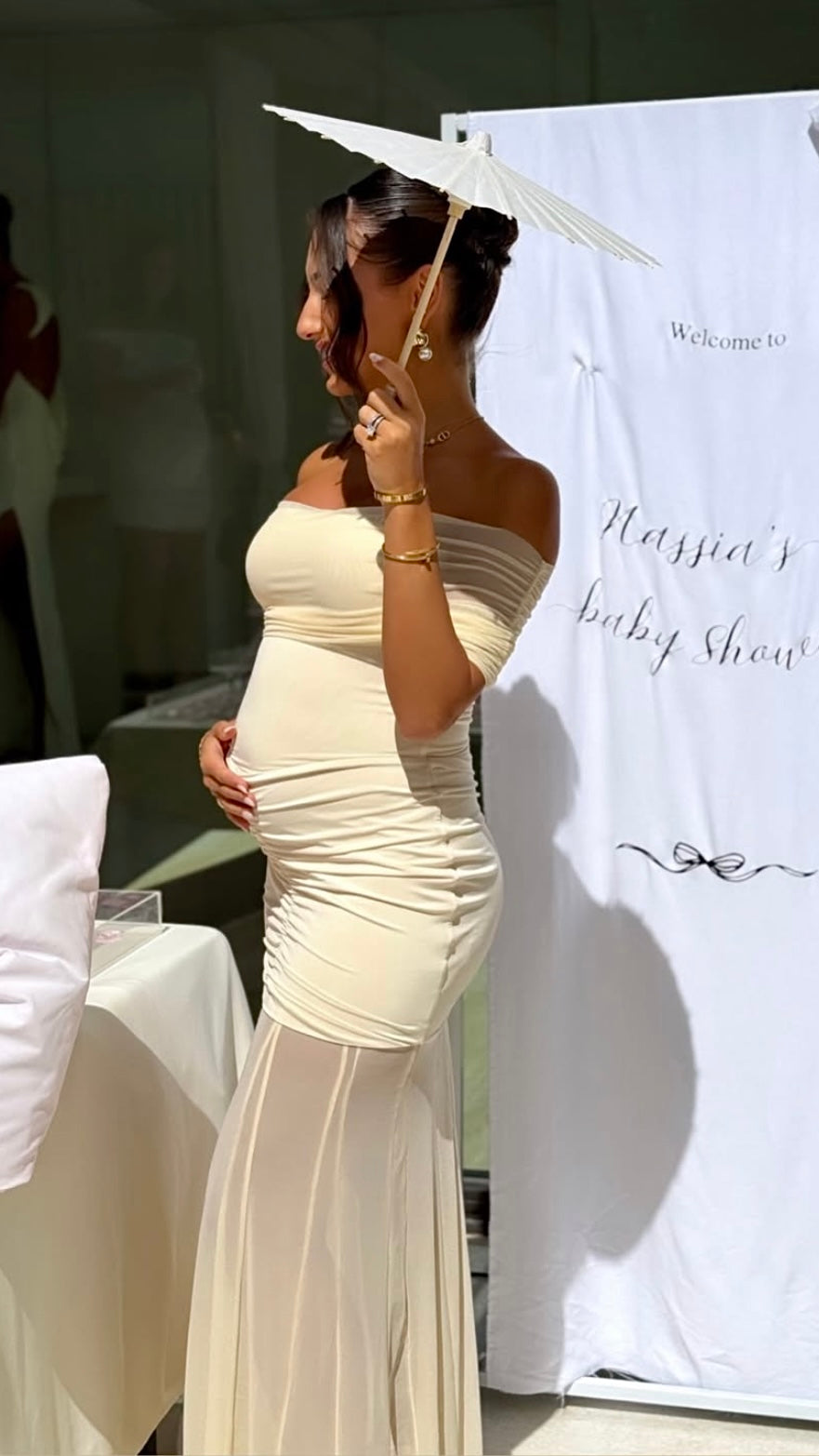 Emily - Tossy Off-Shoulder Mesh Long Party Dress