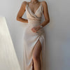 Osla - Stylish Side Slit V-Neck Dress