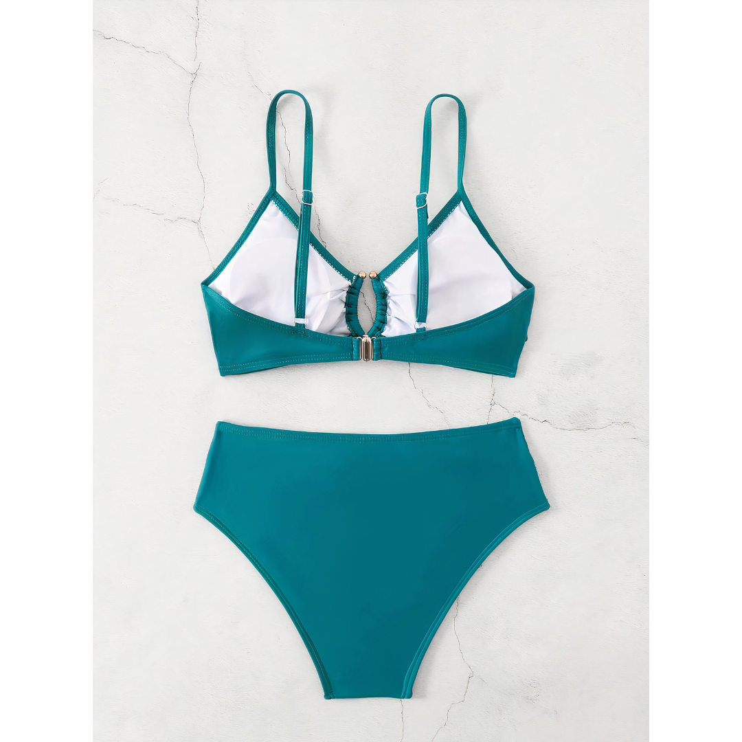 Evadne - High Waisted Push Up Two-piece Bikinis Set