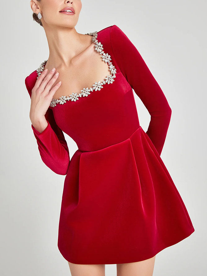 Lirien - Glamorous Crystal Embellished Mini Dress