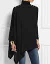 Jade - Elegant Button-Detail Asymmetrical Top
