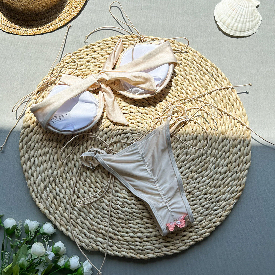 Vesper - Embroidery Low-Waisted Bikini Set