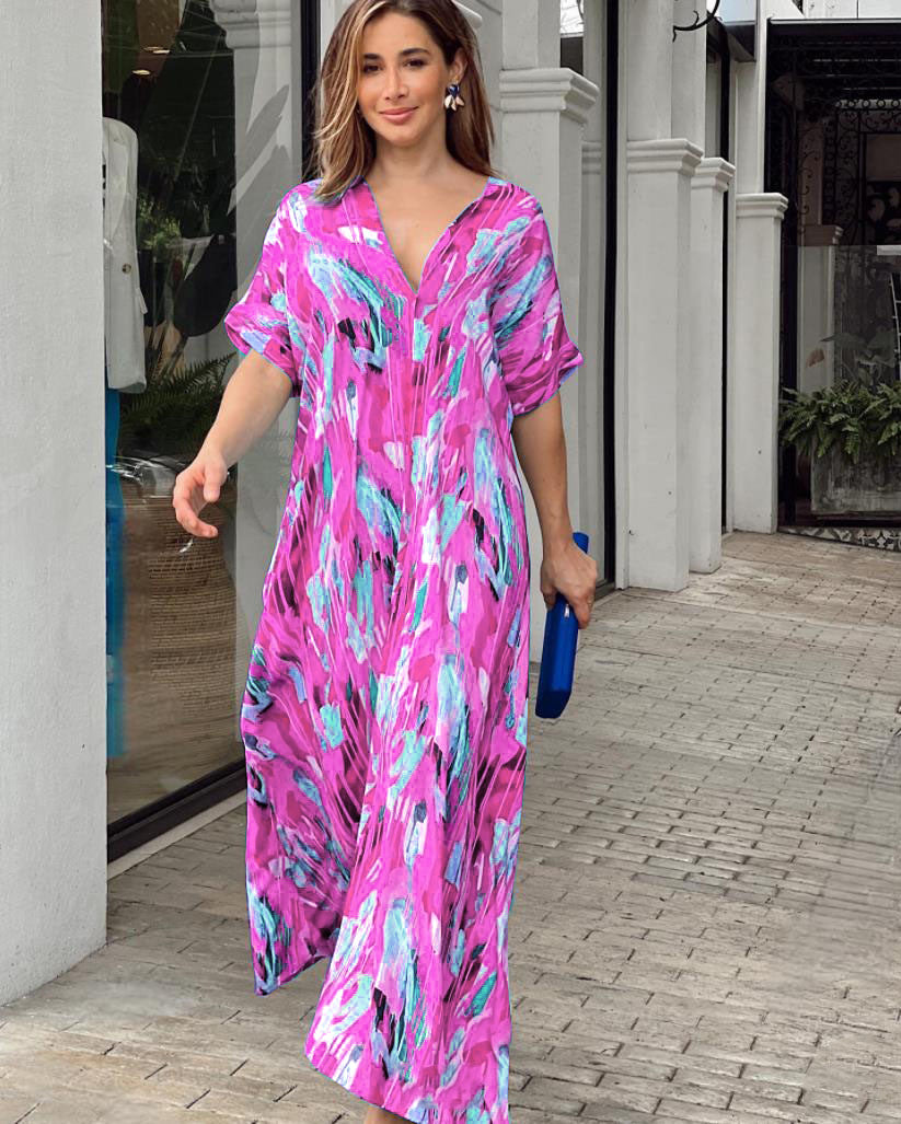 Faith - Women’s Abstract Print Maxi Dress