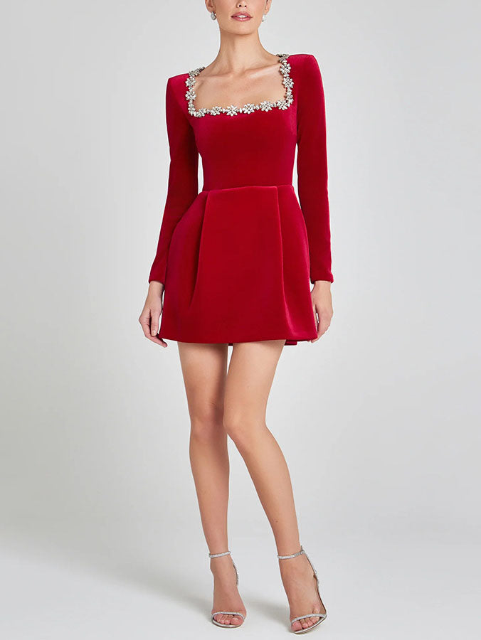 Lirien - Glamorous Crystal Embellished Mini Dress
