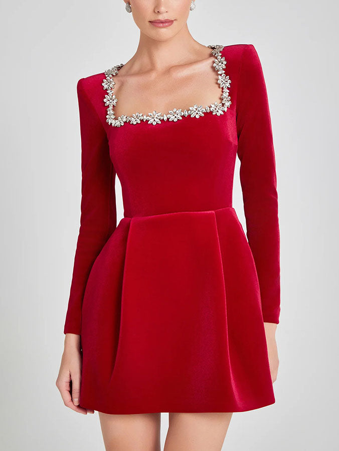 Lirien - Glamorous Crystal Embellished Mini Dress