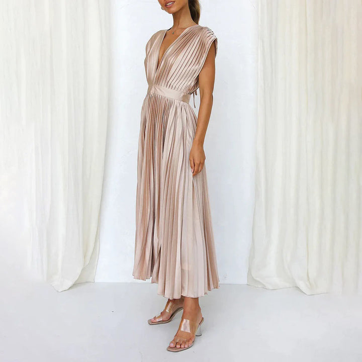 Kinsley - Women's Deep V-neck Patchwork Party Dress