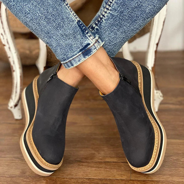Koa - Women's Zipper Flat Ankle Boots