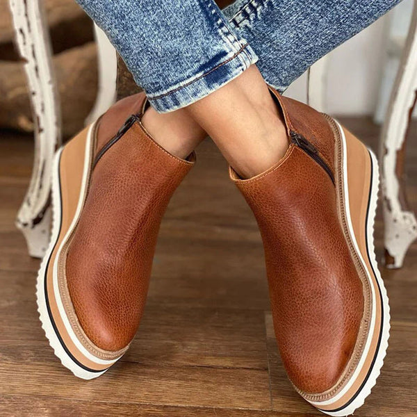 Koa - Women's Zipper Flat Ankle Boots