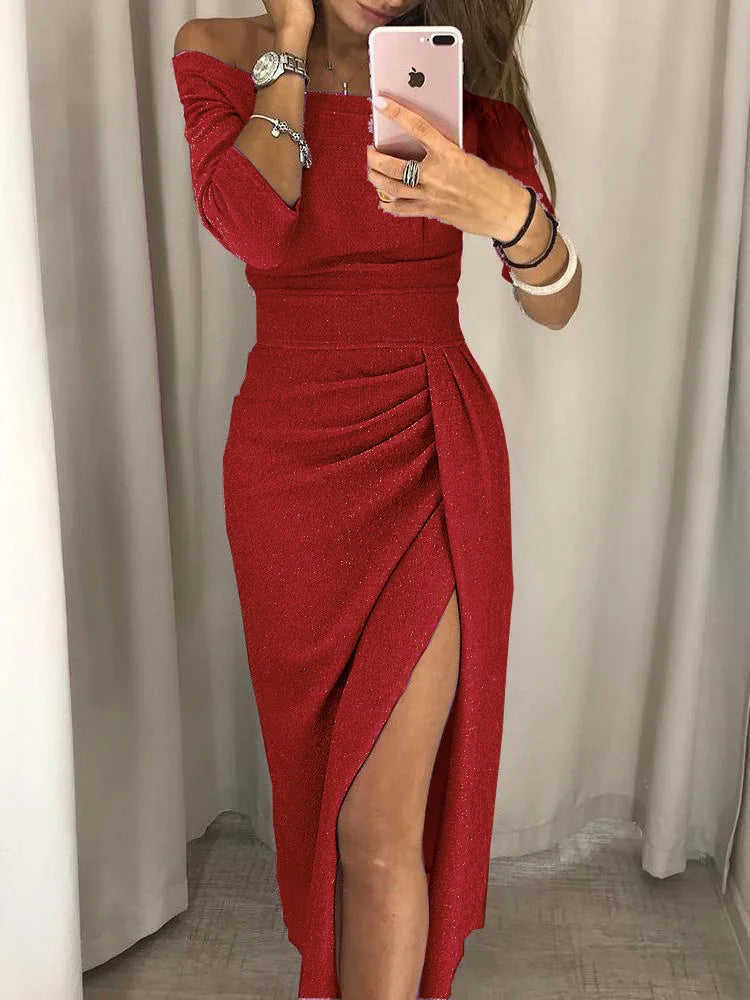 Celeste - Glamour Slit Dress