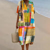 Nia - Geometric Pattern Art-Inspired Vintage Dress