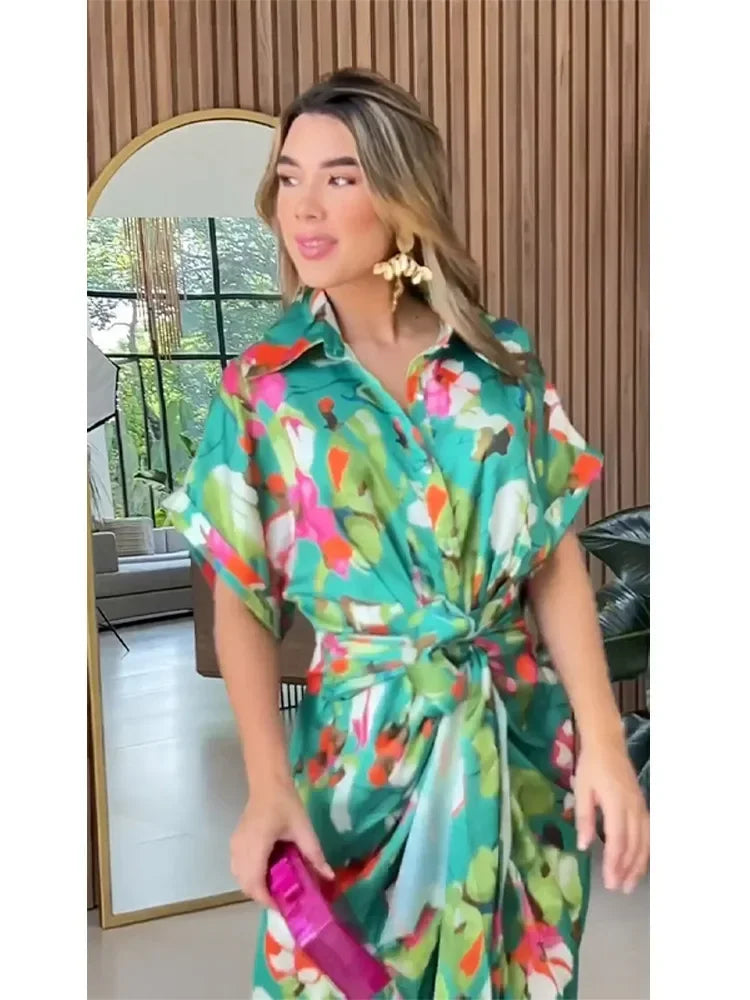 Dakota - Loose Floral Printed Irregular Party Dress