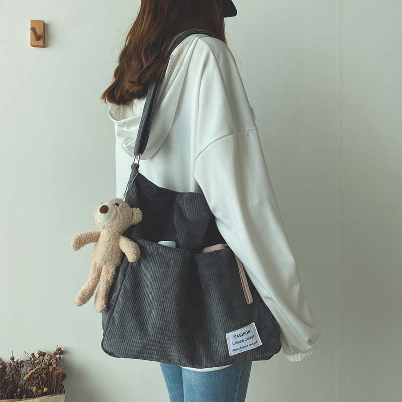 Alina - Casual Corduroy Multi-Pocket Shoulder Bag