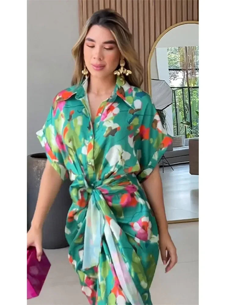 Dakota - Loose Floral Printed Irregular Party Dress