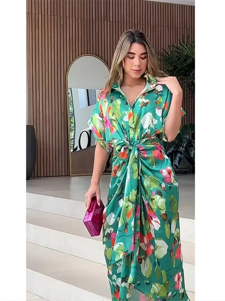 Dakota - Loose Floral Printed Irregular Party Dress