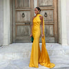 Lumen - Elegant Off-Shoulder Satin Party Dress