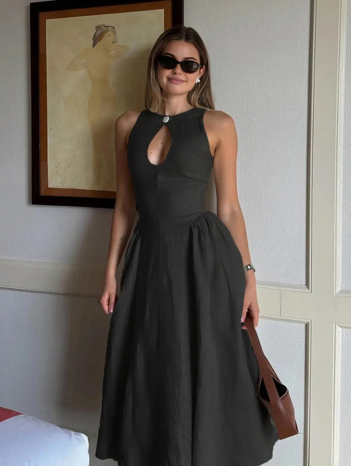 Evadne – Effortless Linen Midi Dress