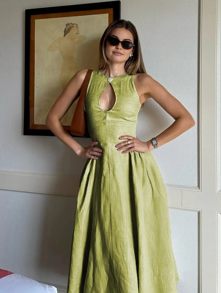 Evadne – Effortless Linen Midi Dress