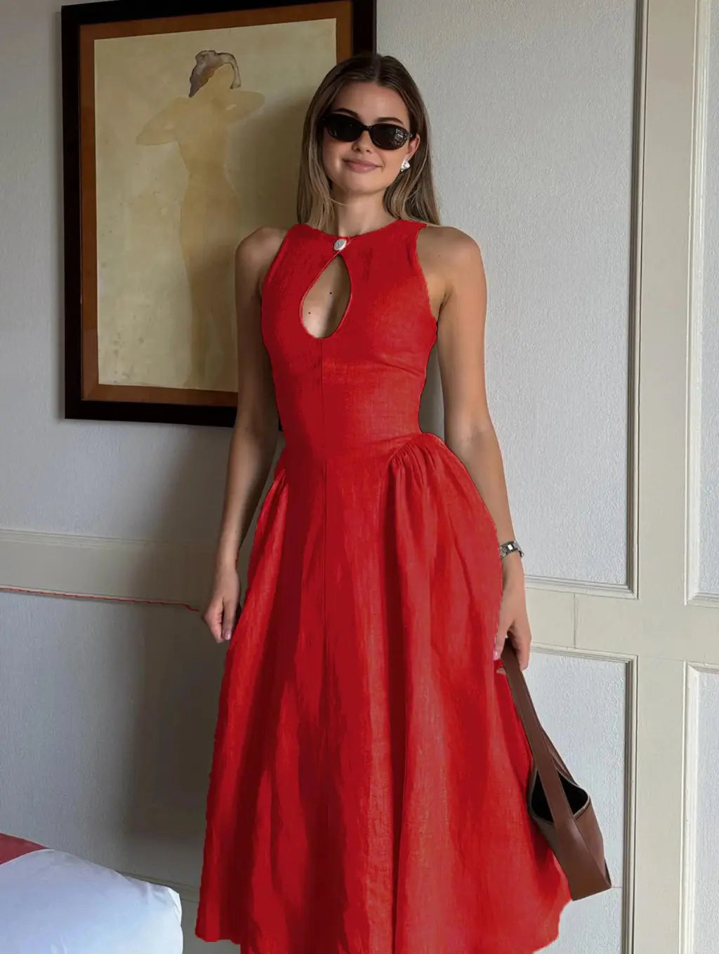 Evadne – Effortless Linen Midi Dress