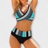 Ivory - Cross Front Gradient Printed Swimsuit
