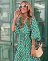 Kaitlyn - Women's Puff Sleeve Boho Maxi Dress