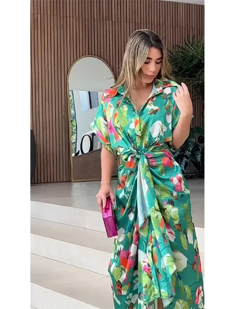Dakota - Loose Floral Printed Irregular Party Dress